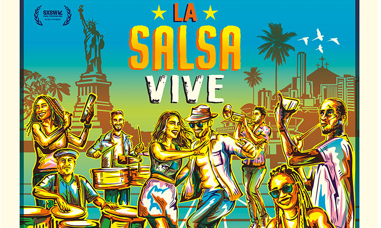 Cartel promocional de "La Salsa Vive", estreno de cine colombiano en junio 2025.

