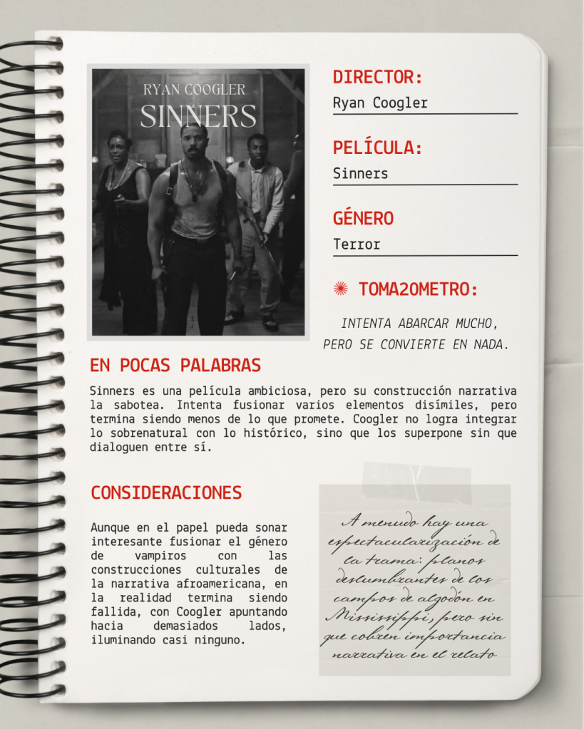 Crítica de Sinners de Ryan Coogler en Toma 20 blog de cine
